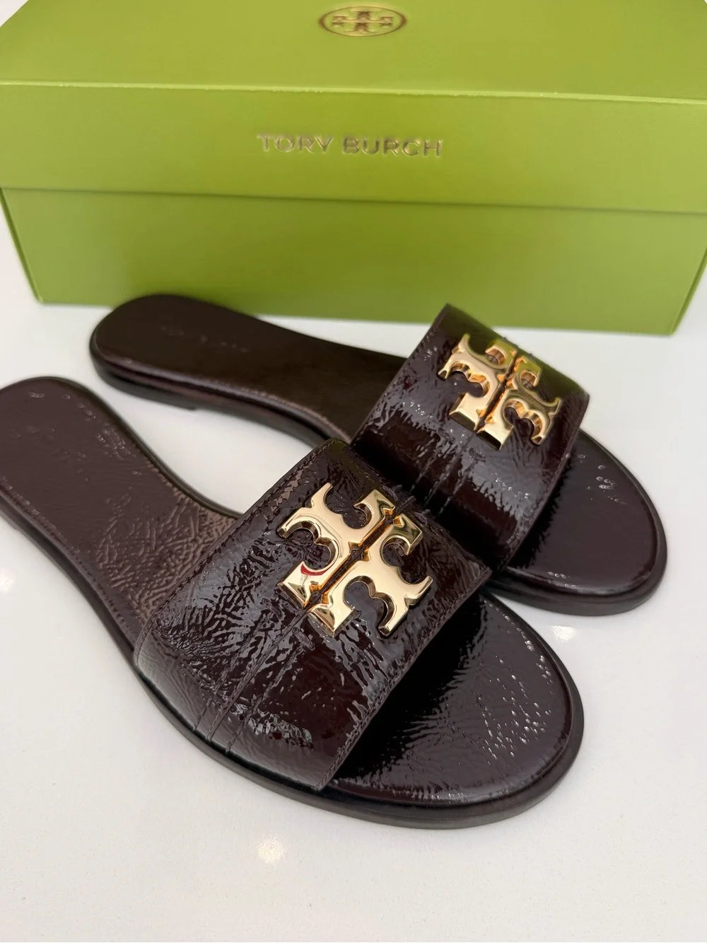 Tory‎ Burch Everly Slide Sandals, Agnello Size 7.5 LAST PAIR